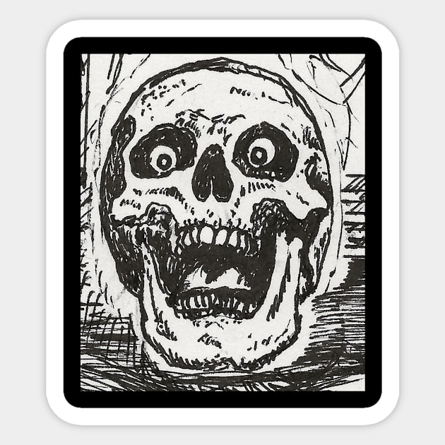 Screaming Skull Sticker by Gray Light Studios